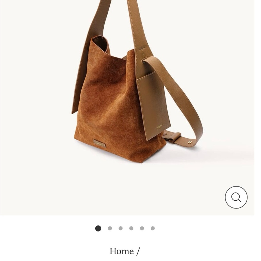 Songmont Brown Suede Shoulder Bag